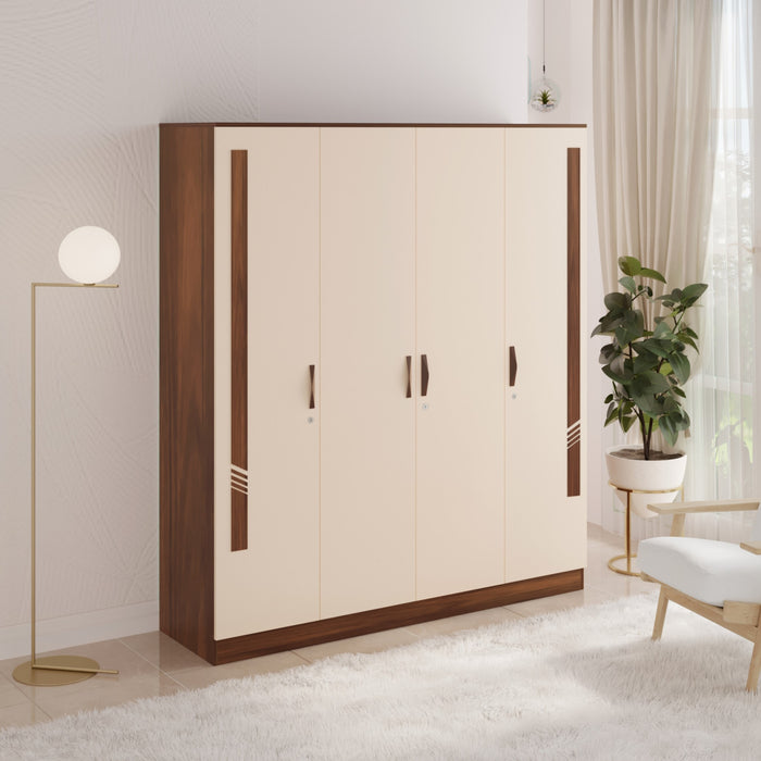 Andrie 4 Door Wardrobe with Drawer |Maple & White