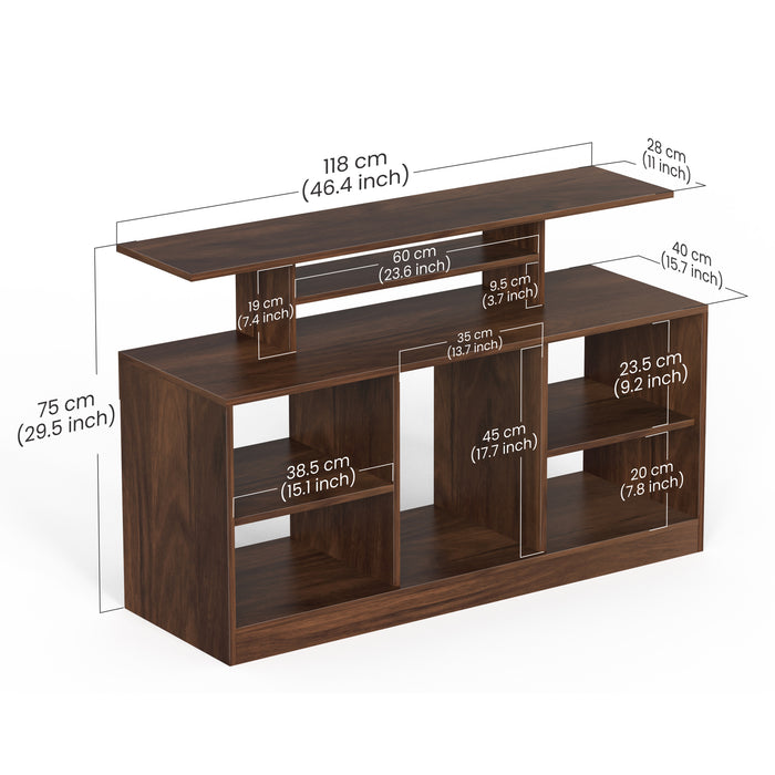 Bevlyn Free Standing TV Entertainment Unit/TV Cabinet with Multiple Storage Shelves, Ideal for 50” (Brown Maple)