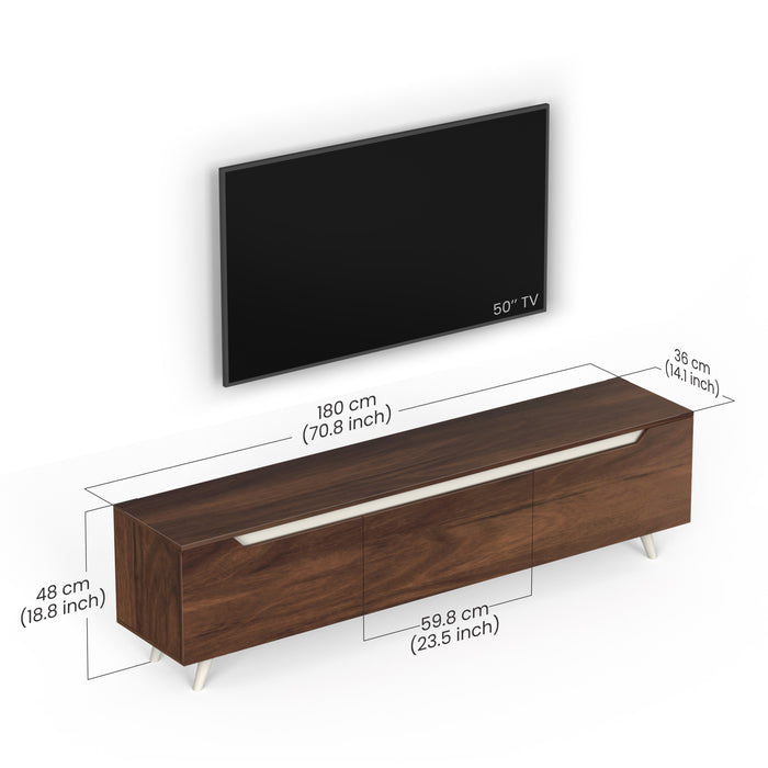 Blesky TV Entertainment Unit Set Top Box Stand/TV Cabinet with Shelves, Ideal for Upto 65” (Brown Maple - DIY)