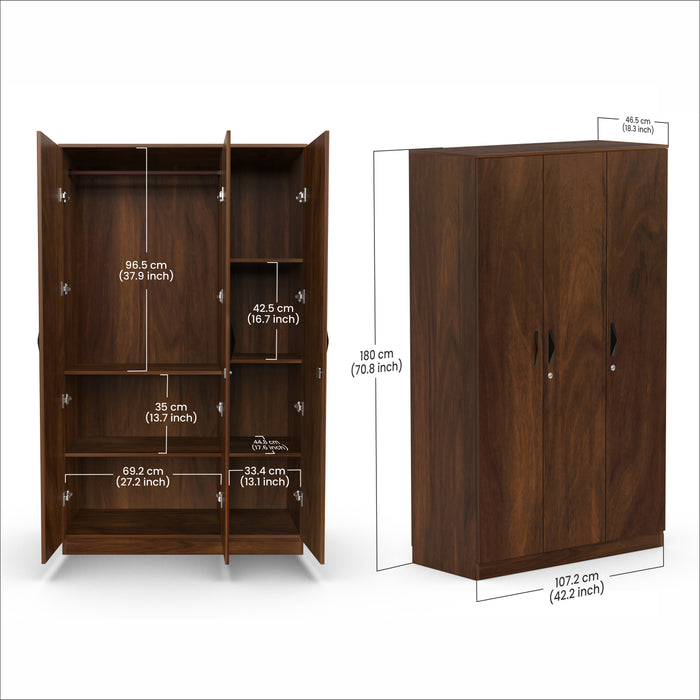 Maltein 3 Door Wardrobe Without Mirror