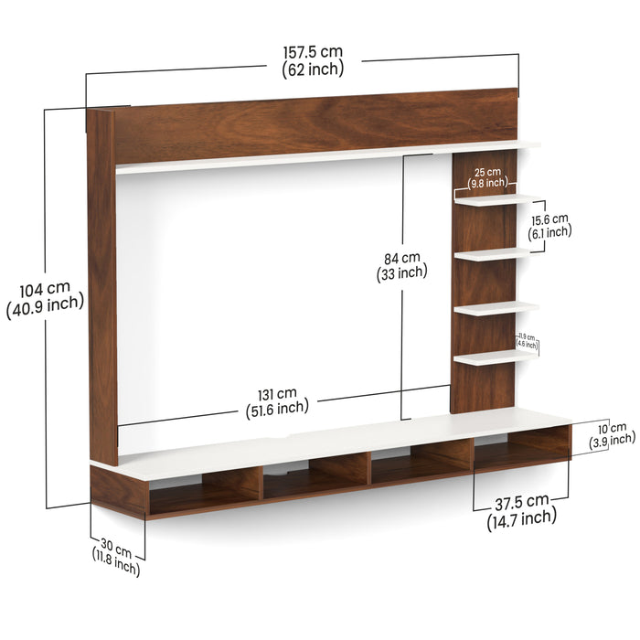 Primax Grande TV Unit, Ideal for Up to 55" |Maple & White