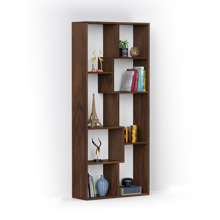 Jameye Bookshelf Cabinet Book Rack Organizer with Shelves for Décor Display (Brown Maple)