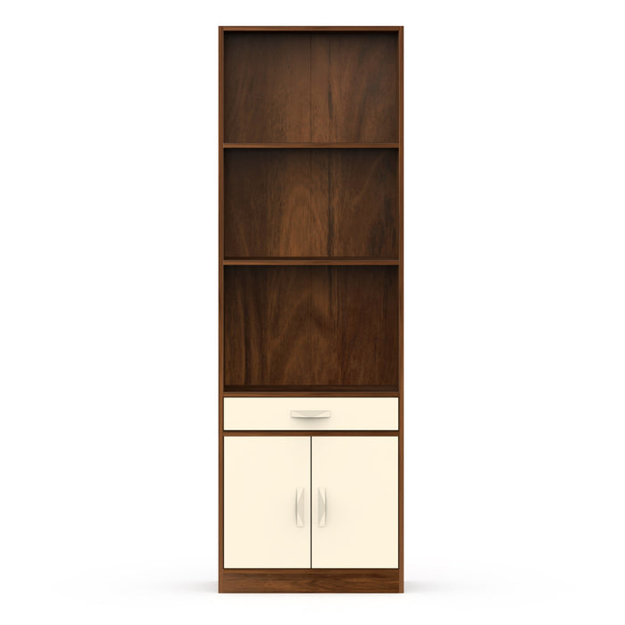 Seonn Bookshelf Cabinet with Storage Shelves & Drawer |Maple