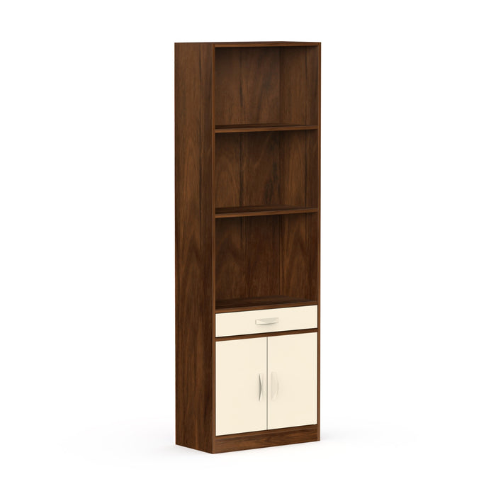 Seonn Bookshelf Cabinet with Storage Shelves & Drawer |Maple