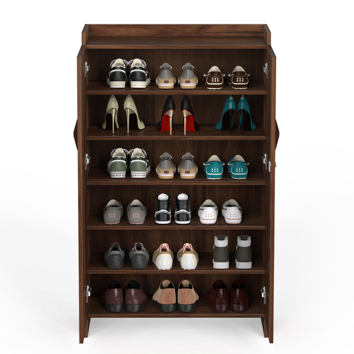 Brooklyn Tall Engineered Wood 2 Doors with Lock Shoe Rack