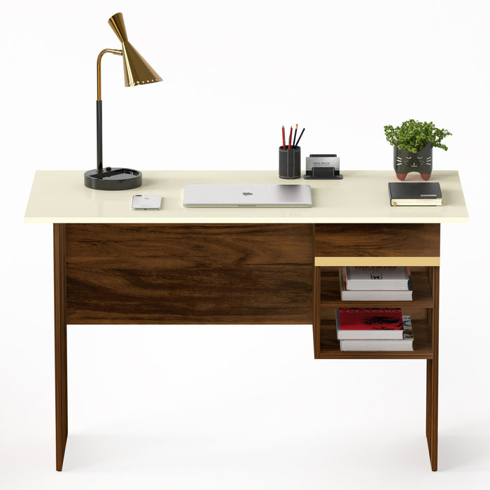 Amalet Study table (Brown Maple & Beige)