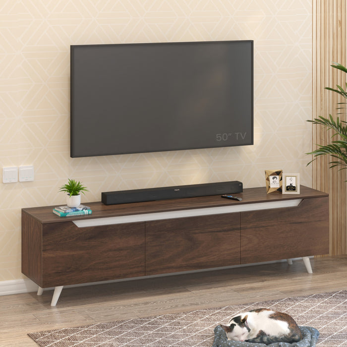 Blesky TV Entertainment Unit Set Top Box Stand/TV Cabinet with Shelves, Ideal for Upto 65” (Brown Maple - DIY)