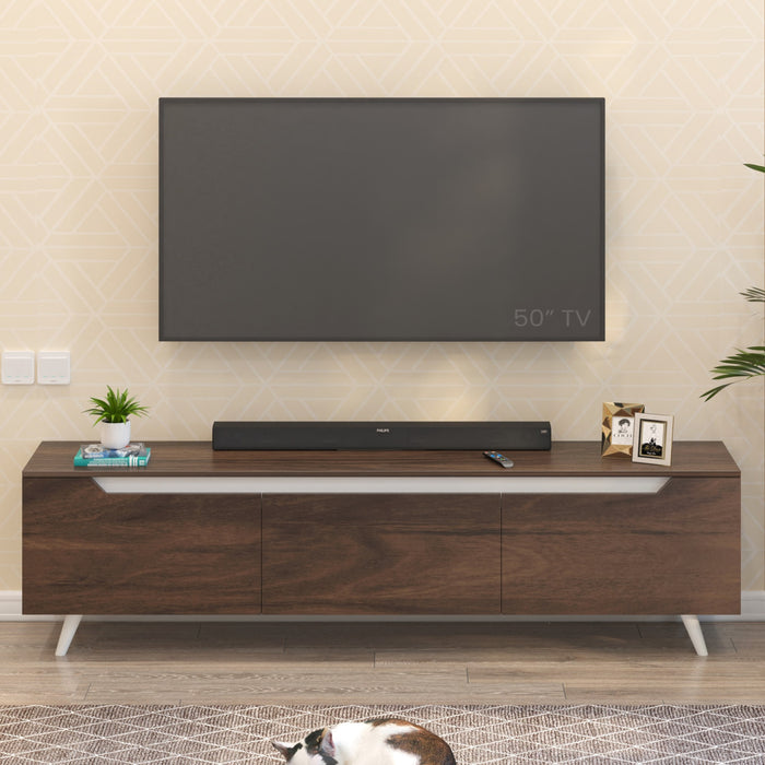 Blesky TV Entertainment Unit Set Top Box Stand/TV Cabinet with Shelves, Ideal for Upto 65” (Brown Maple - DIY)