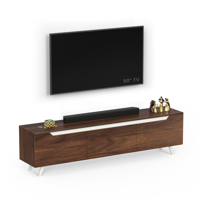 Blesky TV Entertainment Unit Set Top Box Stand/TV Cabinet with Shelves, Ideal for Upto 65” (Brown Maple - DIY)