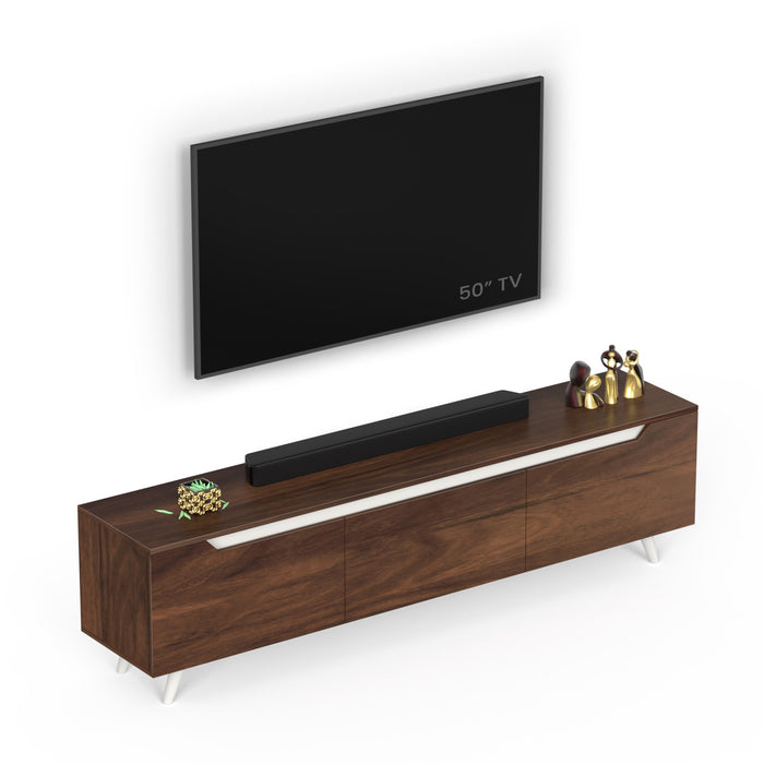 Blesky TV Entertainment Unit Set Top Box Stand/TV Cabinet with Shelves, Ideal for Upto 65” (Brown Maple - DIY)