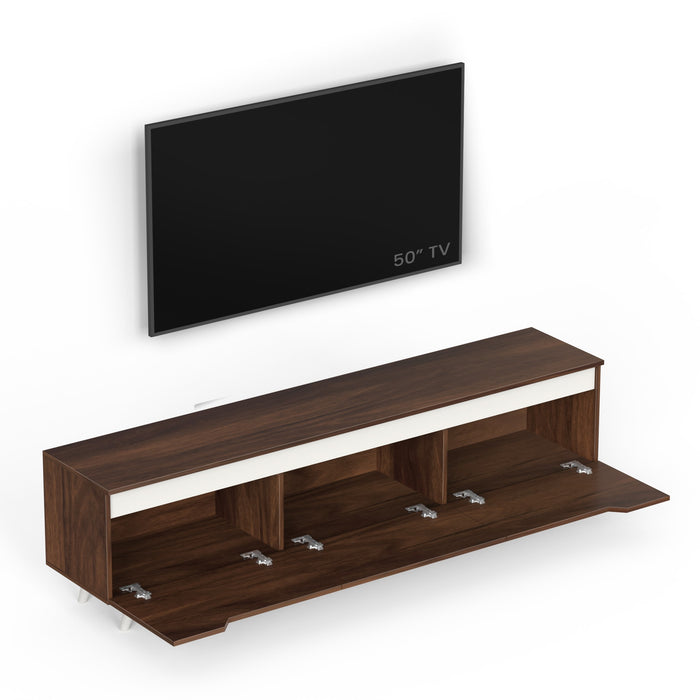 Blesky TV Entertainment Unit Set Top Box Stand/TV Cabinet with Shelves, Ideal for Upto 65” (Brown Maple - DIY)