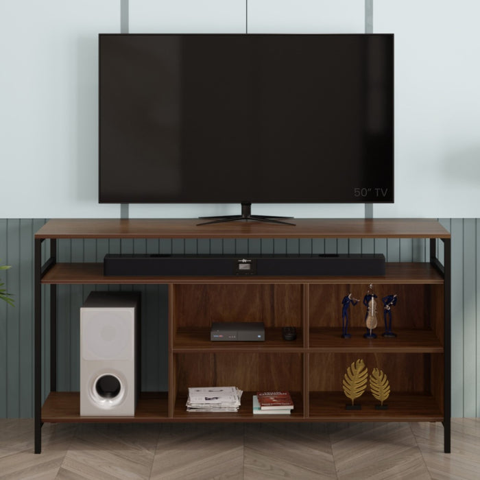 Duskin TV Entertainment Unit Set Top Box Stand/TV Cabinet with Shelves Ideal for 55” (Brown Maple - DIY)