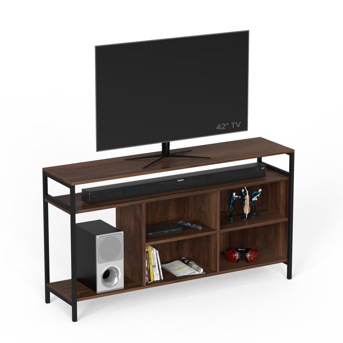 Duskin TV Entertainment Unit Set Top Box Stand/TV Cabinet with Shelves Ideal for 55” (Brown Maple - DIY)