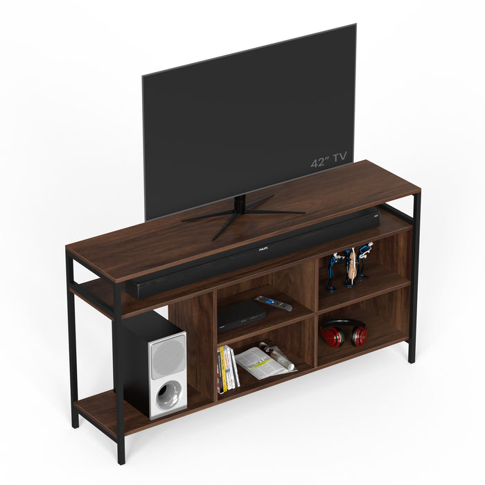 Duskin TV Entertainment Unit Set Top Box Stand/TV Cabinet with Shelves Ideal for 55” (Brown Maple - DIY)