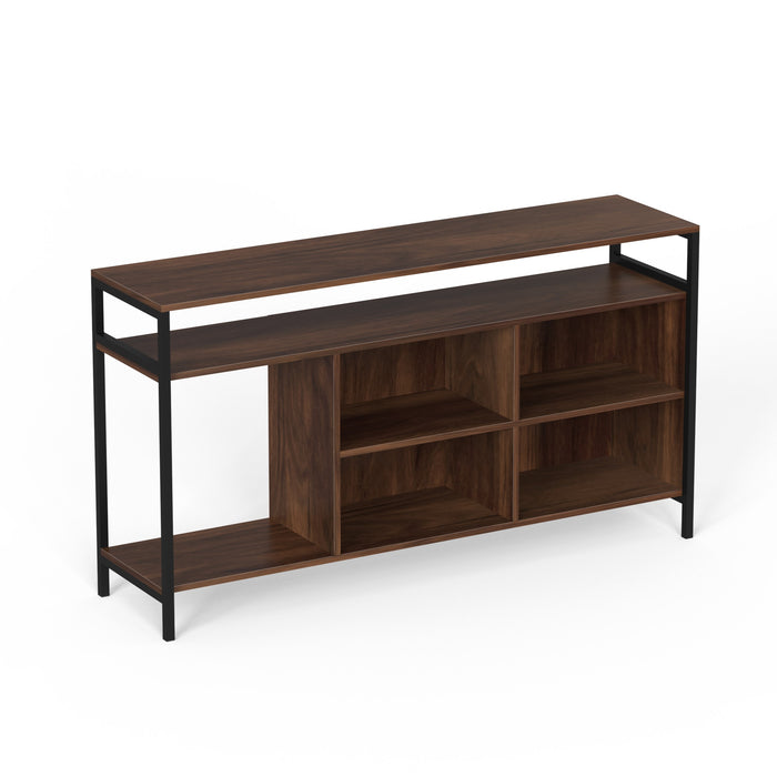 Duskin TV Entertainment Unit Set Top Box Stand/TV Cabinet with Shelves Ideal for 55” (Brown Maple - DIY)