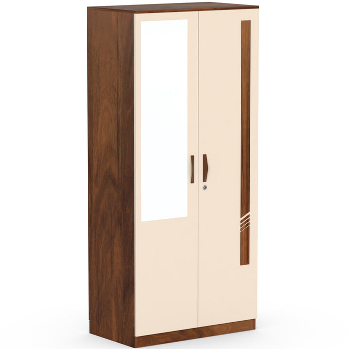 Andrie 2 Door Wardrobe with Mirror and Drawer |Maple