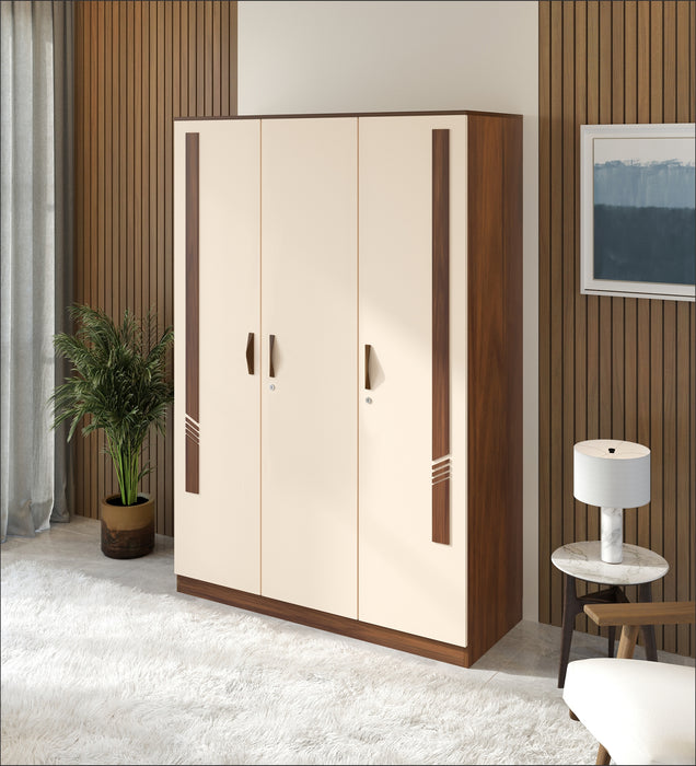 Andrie 3 Door Wardrobe with Drawer |Maple & Beige