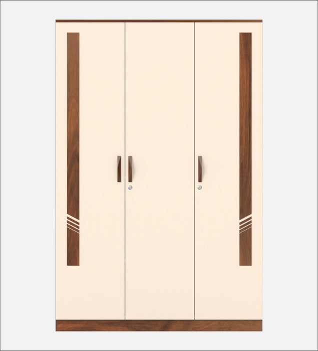 Andrie 3 Door Wardrobe with Drawer |Maple & Beige