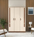 Andrie 3 Door Wardrobe with Drawer |Maple & Beige