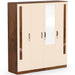 Andrie 4 Door Wardrobe with Mirror & Drawer |Maple & Beige