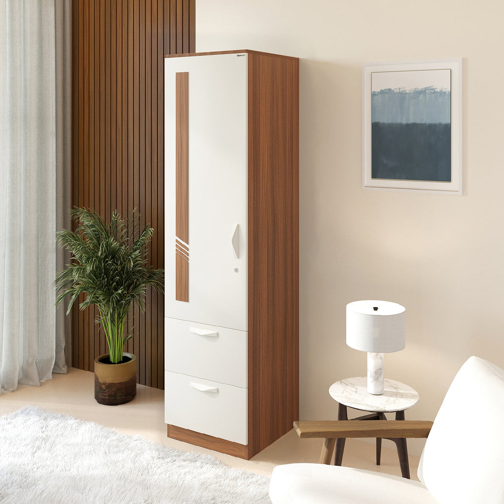 White and deals walnut wardrobe